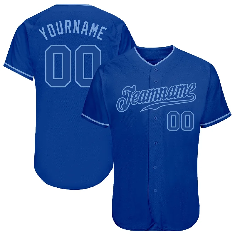 Personalized Baseball Jersey-Custom Royal Royal-Light Blue Authentic Baseball Jersey