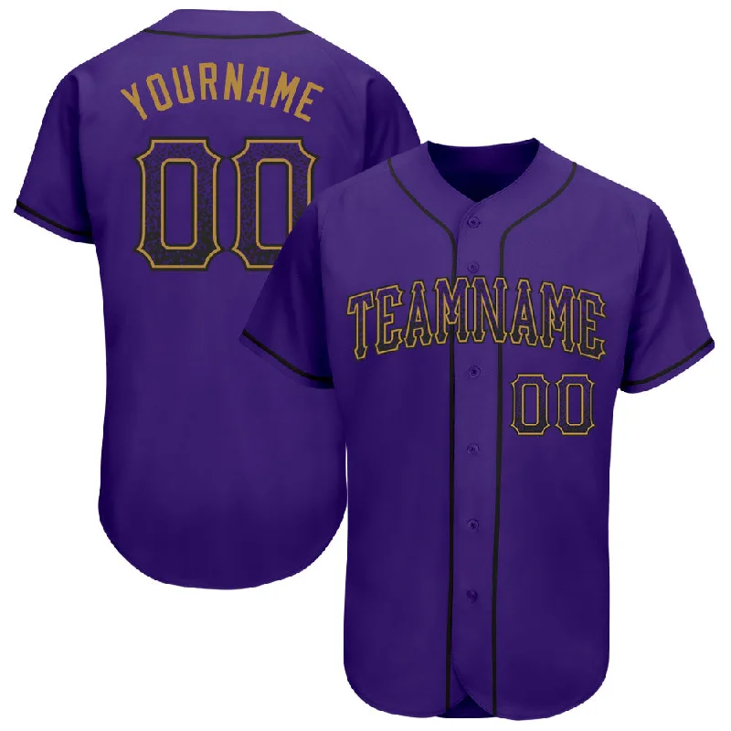 Baseball Jersey with Modern Design-Custom Purple Purple-Old Gold Authentic Drift Fashion Baseball Jersey