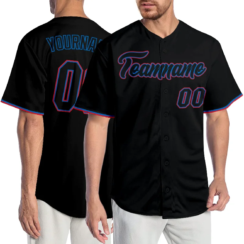 Baseball Jersey for Daily Wear-Custom Black Black-Orange Authentic Baseball Jersey