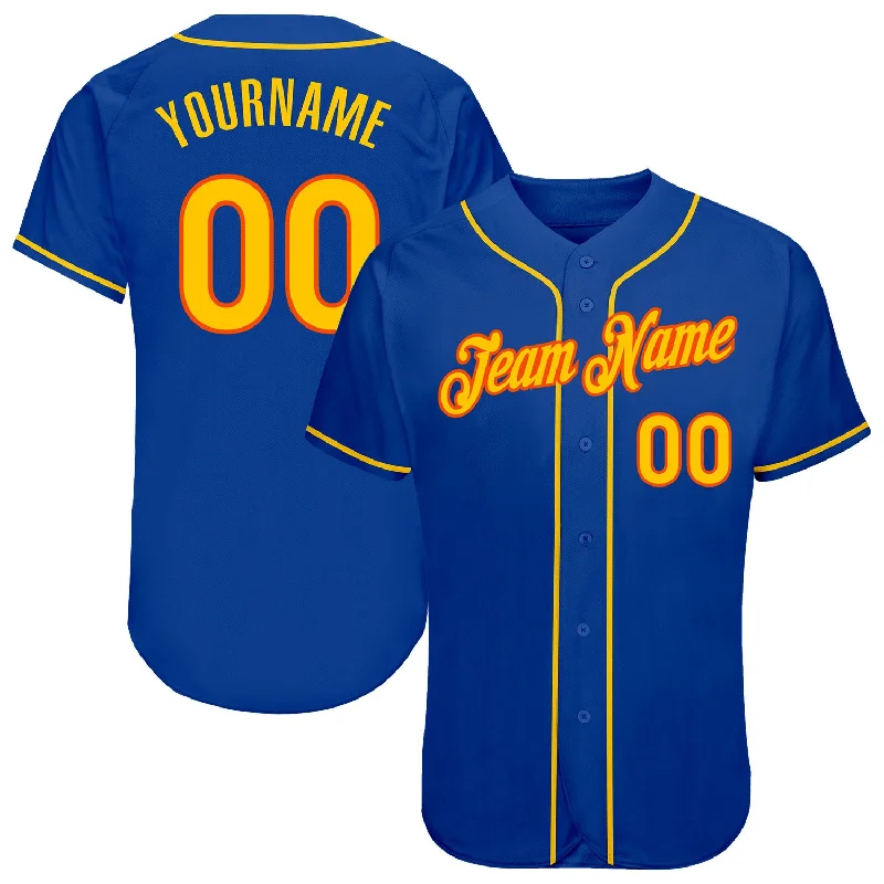 Baseball Jersey for Softball-Custom Royal Gold-Orange Authentic Baseball Jersey