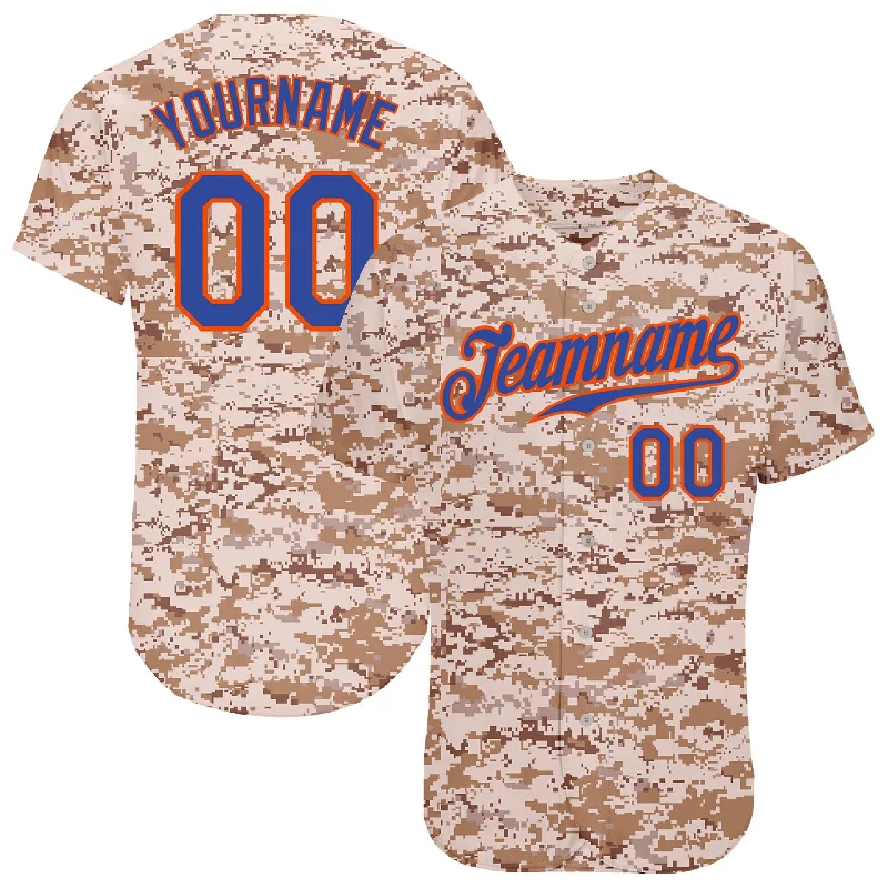 Baseball Jersey for Team Spirit-Custom Camo Royal-Orange Authentic Salute To Service Baseball Jersey