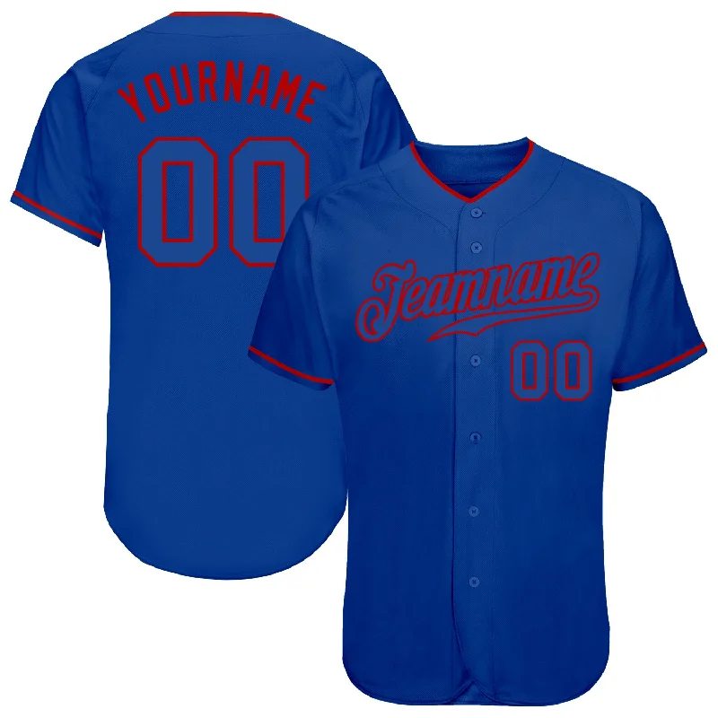 Baseball Jersey for Baseball Enthusiasts-Custom Royal Royal-Red Authentic Baseball Jersey