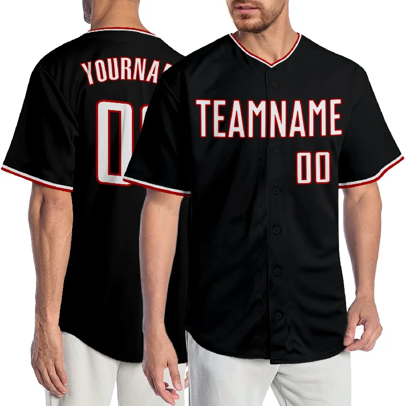 Baseball Jersey for Sale-Custom Black White-Red Authentic Baseball Jersey