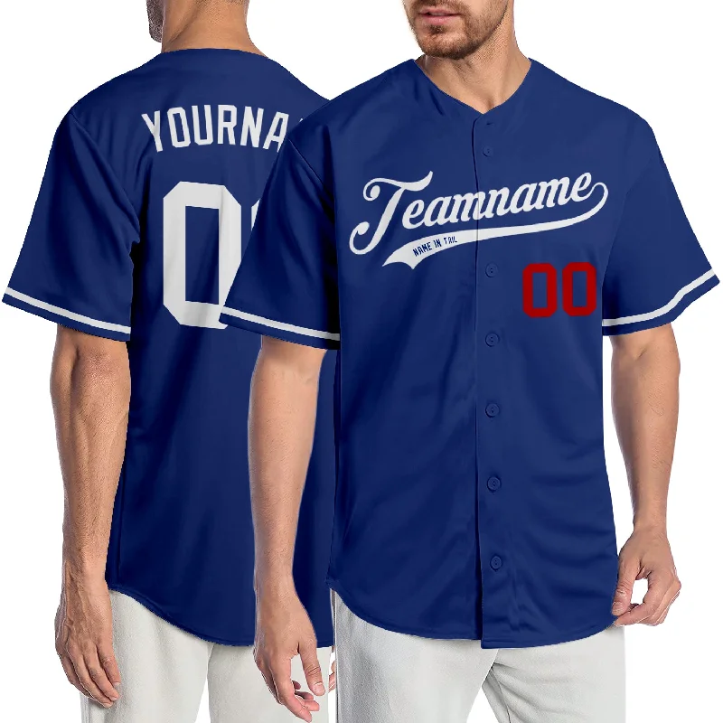 Baseball Jersey for Local League-Custom Royal White-Red Authentic Baseball Jersey