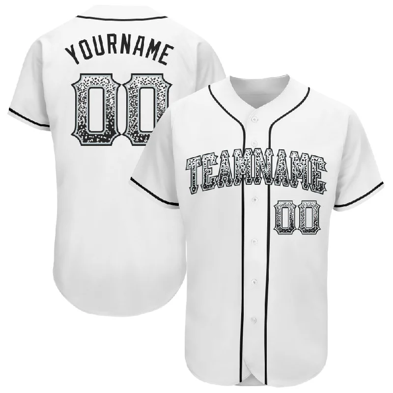 Custom Baseball Jersey with Logo Design-Custom White Black-Silver Authentic Drift Fashion Baseball Jersey