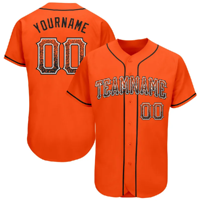 Baseball Jersey with Custom Emblems-Custom Orange Black-White Authentic Drift Fashion Baseball Jersey