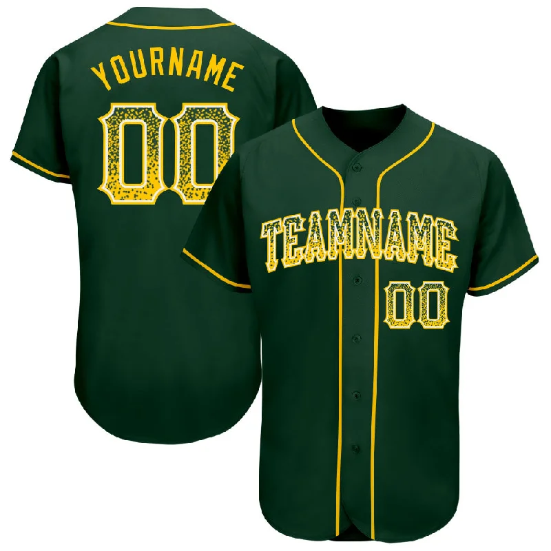 Baseball Jersey for All Ages-Custom Green Gold-White Authentic Drift Fashion Baseball Jersey