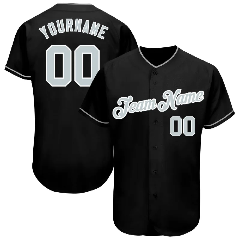 Softball Baseball Jersey-Custom Black Gray-White Authentic Baseball Jersey