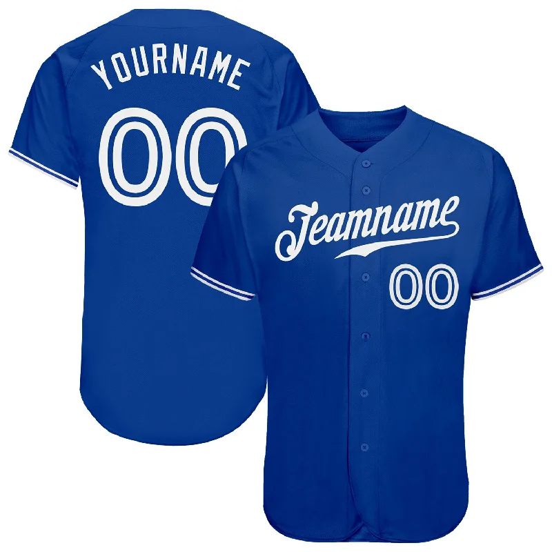 Baseball Jersey with Color Block-Custom Royal White Authentic Baseball Jersey