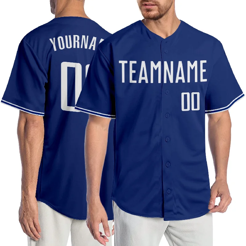 Baseball Jersey for Summer Leagues-Custom Royal White Authentic Baseball Jersey