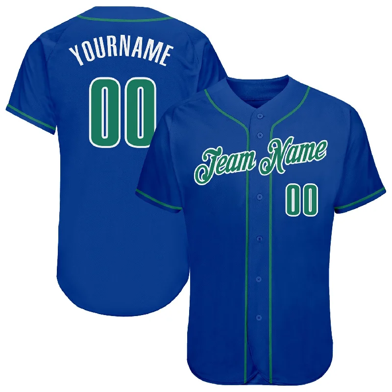 Baseball Jersey for Baseball Championships-Custom Royal Kelly Green-White Authentic Baseball Jersey