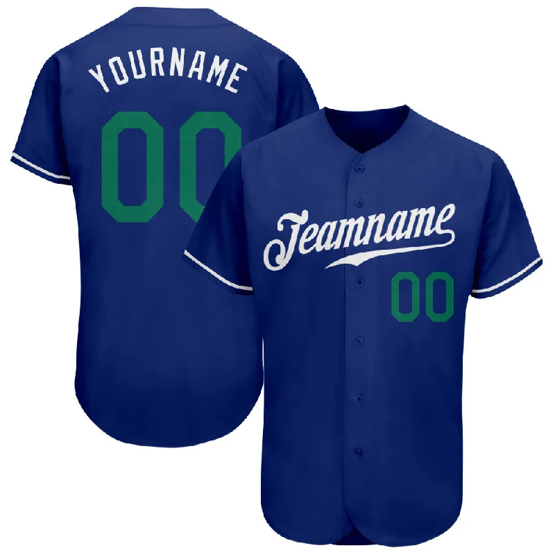 Baseball Jersey for Softball Leagues-Custom Royal Kelly Green-White Authentic Baseball Jersey