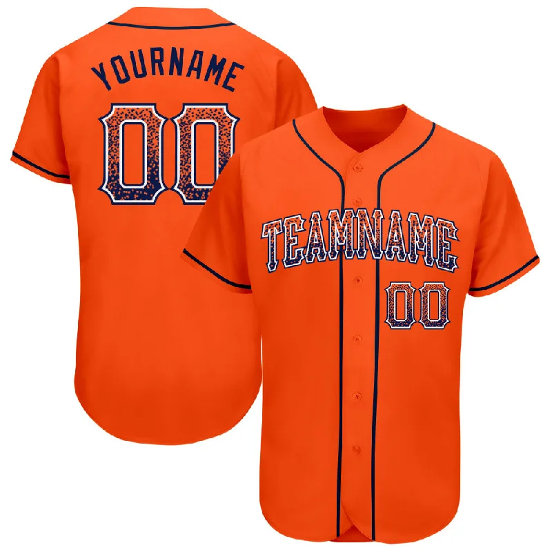 Baseball Jersey with Sporty Look-Custom Orange Navy-White Authentic Drift Fashion Baseball Jersey