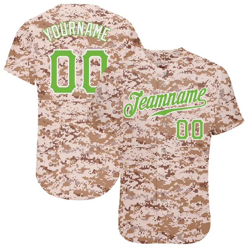 Baseball Jersey for Sport Events-Custom Camo Neon Green-White Authentic Salute To Service Baseball Jersey