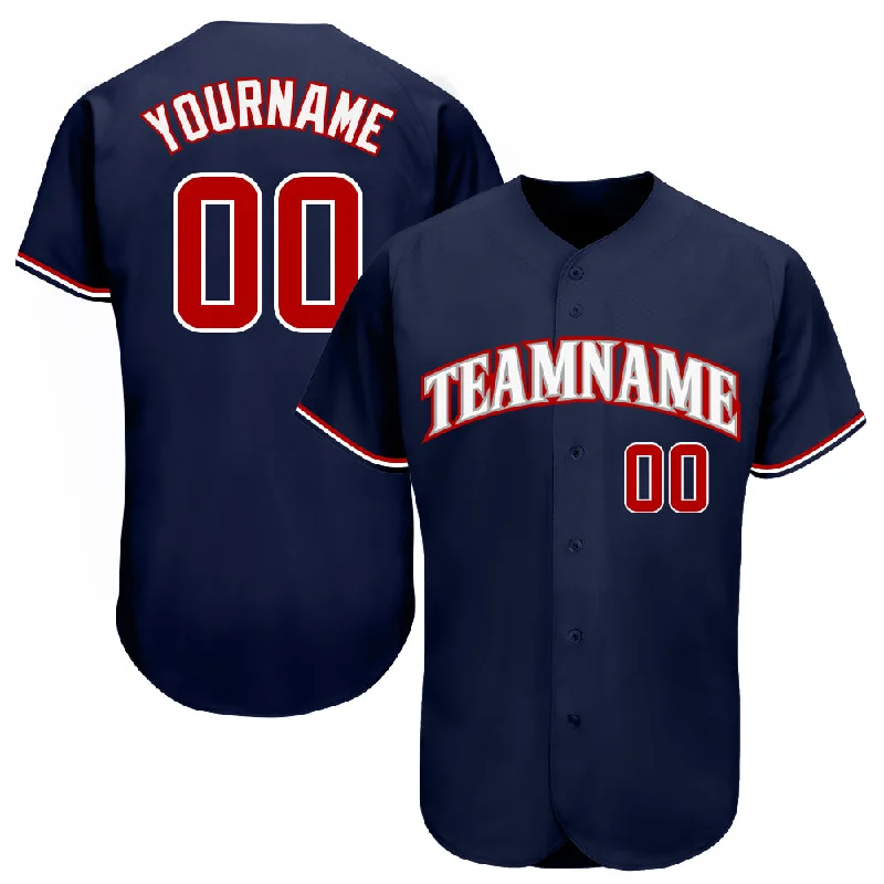 Vintage Baseball Jersey-Custom Navy Red-White Authentic Baseball Jersey