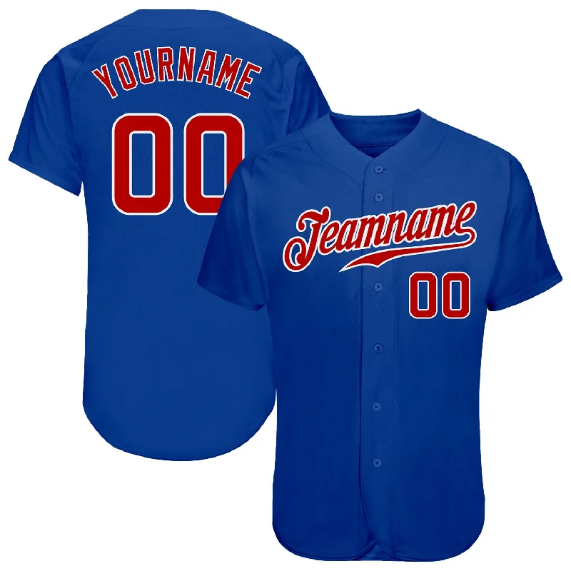 Professional Team Baseball Jersey-Custom Royal Red-White Authentic Baseball Jersey