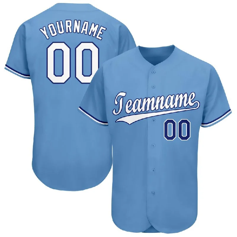 Baseball Jersey for School Teams-Custom Light Blue White-Royal Baseball Jersey