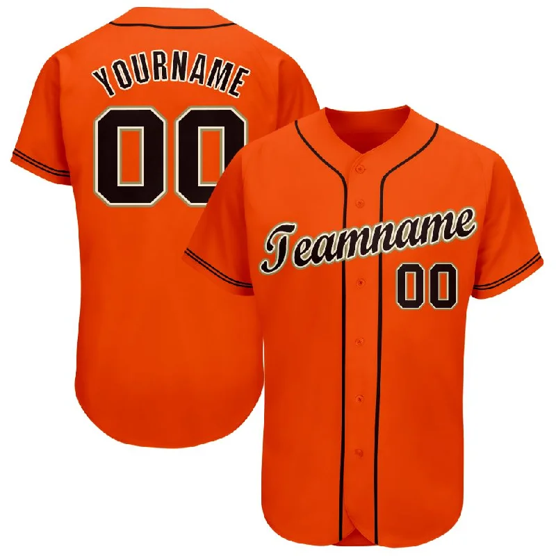 Baseball Jersey for Kids with Name-Custom Orange Black Cream-Old Gold Baseball Jersey