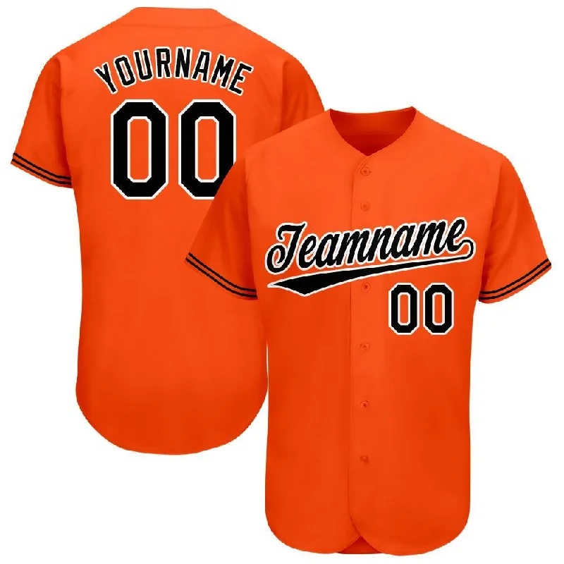 Baseball Jersey with Cool Mesh-Custom Orange Black-White Baseball Jersey