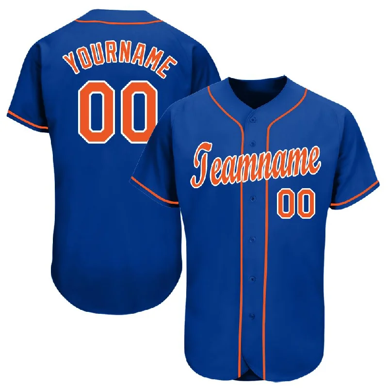 Baseball Jersey for Retro Fans-Custom Royal Orange-White Baseball Jersey