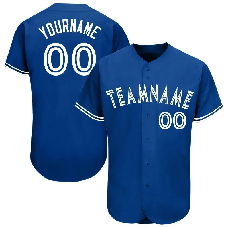 Baseball Jersey for Away Games-Custom Royal White Baseball Jersey