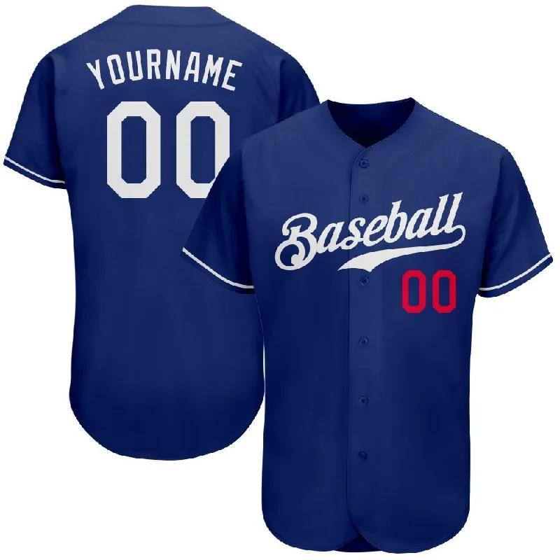 Custom Baseball Jersey for Fans-Custom Royal White-Red Authentic Baseball Jersey