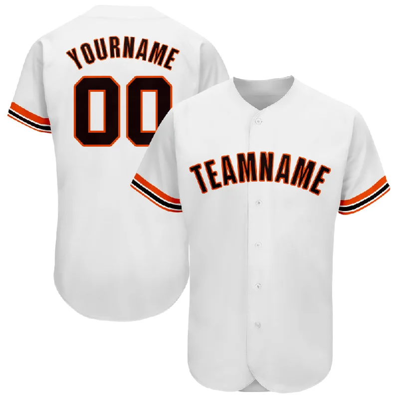 Baseball Jersey for Friends Groups-Custom White Black-Orange Baseball Jersey