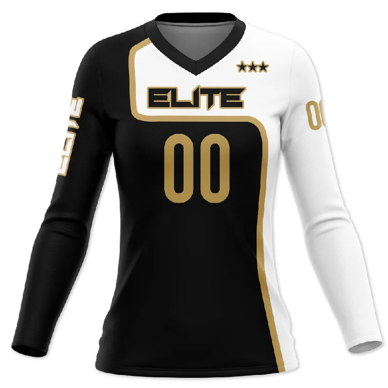 Volleyball Jersey for Amateur Teams-Elite Womans Longsleeve Volleyball Jersey