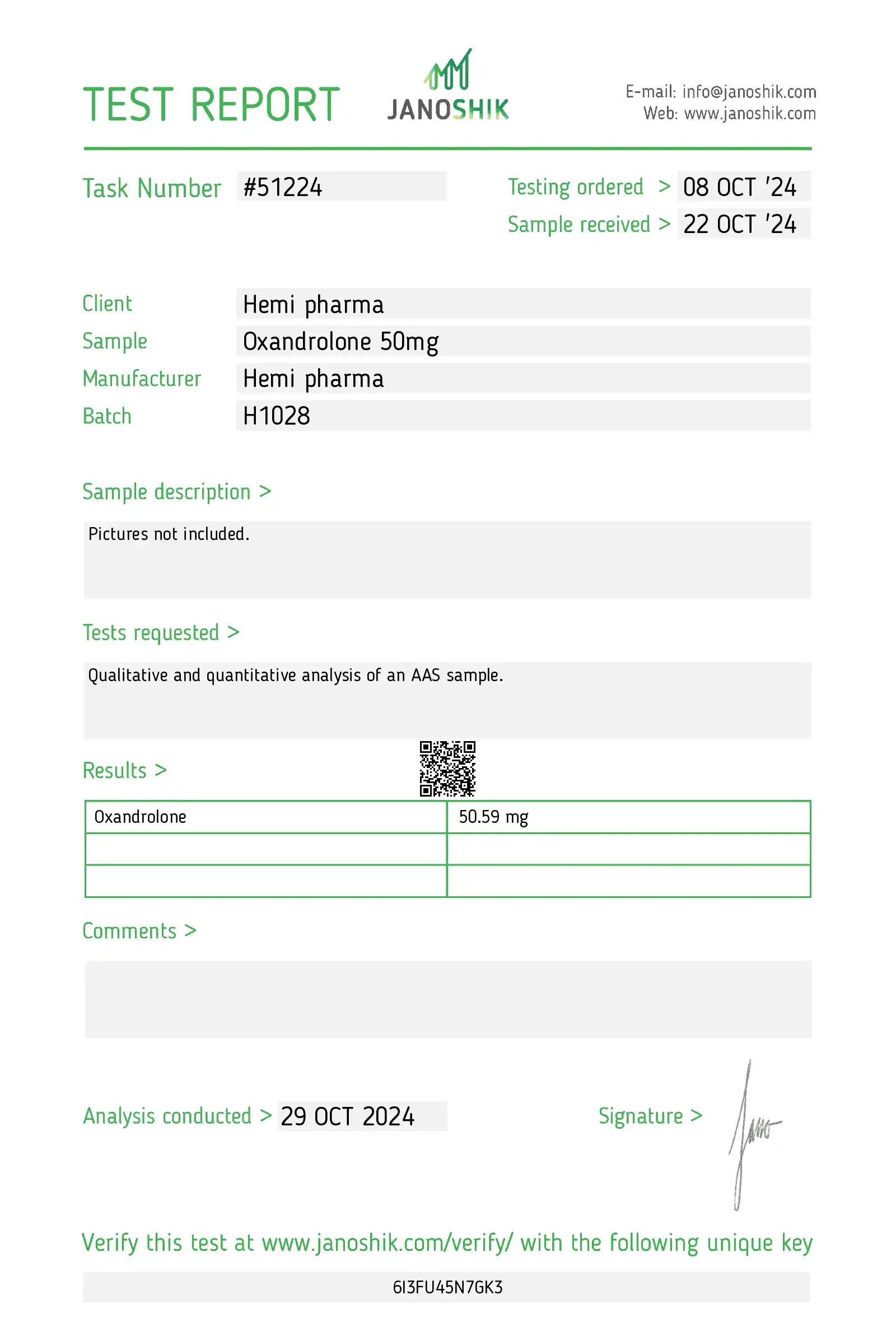 Buy Hemi Pharma Anavar (Oxandrolone) 50mg - Image 2
